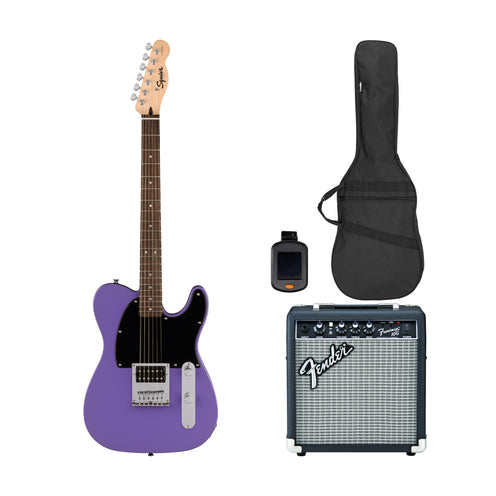Squier Sonic Esquire H Electric Guitar Bundle w/Black Pickguard, Laurel FB, Ultraviolet (VN Exclusive)