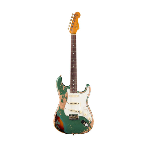 Fender Custom Shop 1965 Strat Super Heavy Relic, Super Faded Aged Sherwood Green Metallic/3-Color SB