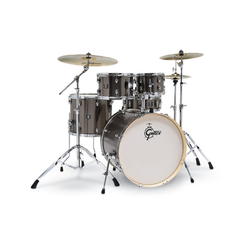 Gretsch GE4E825GS Energy 5-Piece Drum Kit w/Hardware (22inch BD), No Cymbals, Grey Steel