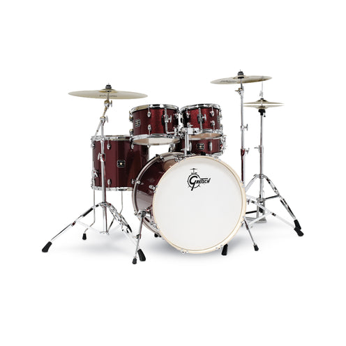 Gretsch GE4E825RS Energy 5-Piece Drum Kit w/Hardware(22inch BD), No Cymbals, Ruby Sparkle