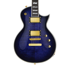 GrassRoots G-ECLIPSE-CTM-FM-RDB Electric Guitar, Reindeer Blue w/Purple Pearl Black