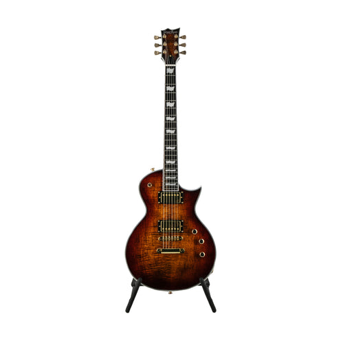 GrassRoots G-ECLIPSE-CTM-FM-TGESB Electric Guitar, Tiger Eye Sunburst w/Brown Pearl Black