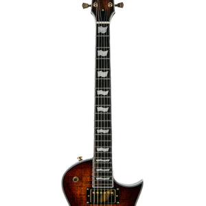 GrassRoots G-ECLIPSE-CTM-FM-TGESB Electric Guitar, Tiger Eye Sunburst w/Brown Pearl Black