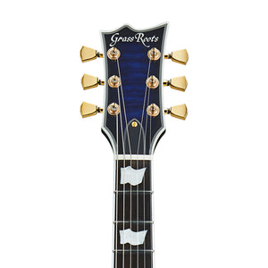 GrassRoots G-ECLIPSE-CTM/QM Electric Guitar, Ebony FB, Reindeer Blue w/Purple Pearl Black