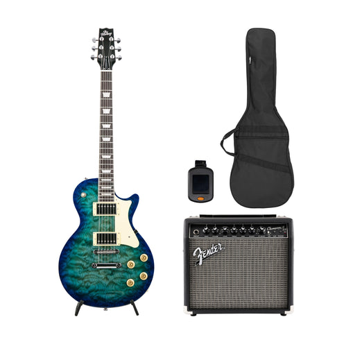 Heritage Ascent+ Collection H-150 Electric Guitar Bundle, Lake Blue Burst (VN Exclusive)