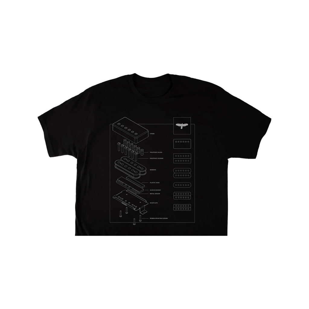PRS Exploded Pickup Tee, Black, Small