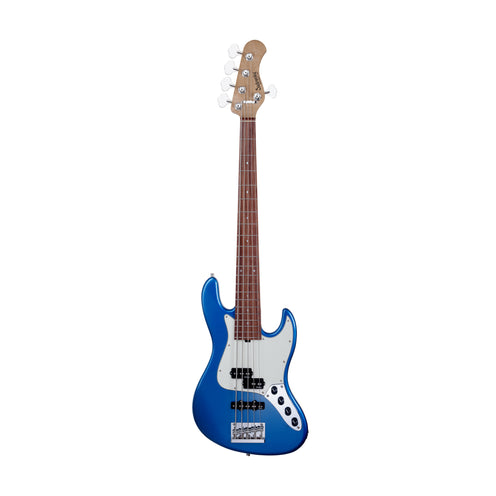 Sadowsky MetroExpress 21-Fret Hybrid PJ 5-String Bass Guitar, PF FB, Ice Blue Metallic
