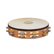 MEINL TAH2M-SNT Recording-Combo Goat-Skin Wood Tambourine w/Dual-Alloy Jingles, Super Natural