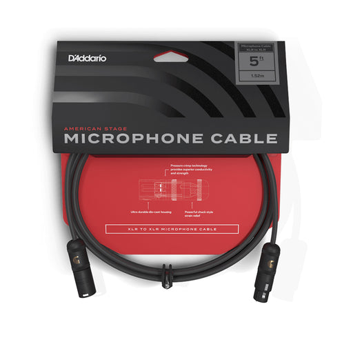 D'Addario PW-AMSM-05 American Stage Microphone Cable, 5ft