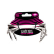 Ernie Ball 3 Inch Right Angle to Right Angle Flat Ribbon Pedalboard Patch Cable, 3-Pack
