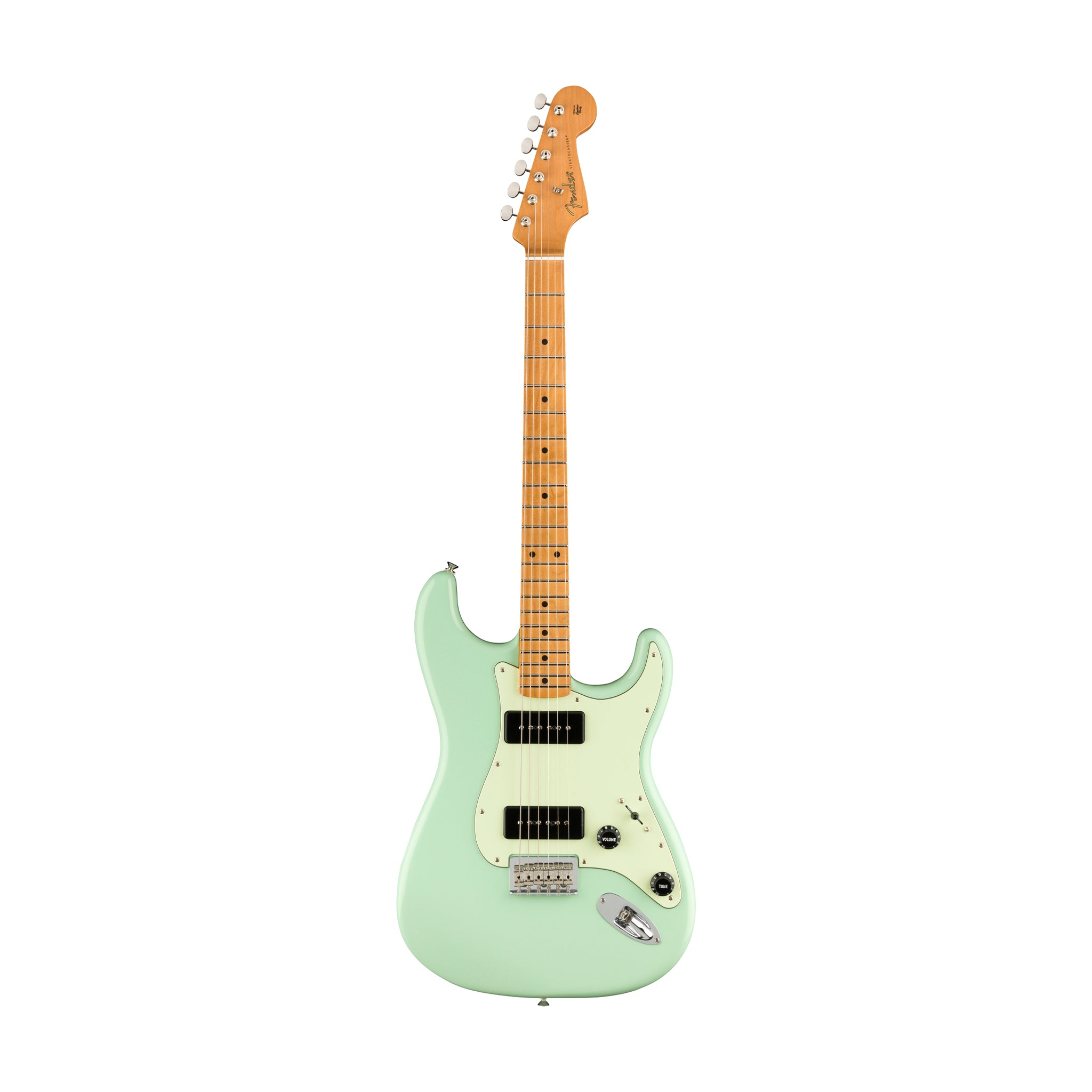 Fender Noventa Stratocaster Electric Guitar, Maple FB, Surf Green