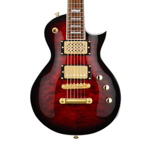 GrassRoots G-EC-MINI-STBCSB Electric Guitar, Pau Ferro FB, See Thru Black Cherry Sunburst