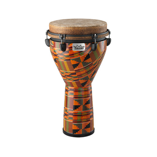 Remo DJ-0012-PM Key-Tuned 12inch Djembe, Fabric Kintekloth – Swee