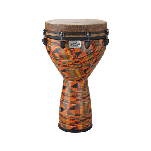 Remo DJ-0014-PM 14inch Key-Tuned Djembe, Fabric Kintekloth – Swee