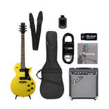 Heritage Ascent Collection H-137 P90 Electric Guitar Bundle, Marigold Yellow