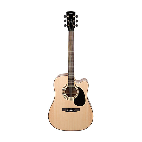 Cort AD880CE-LH-NS Left-Handed Acoustic Guitar, Natural Satin