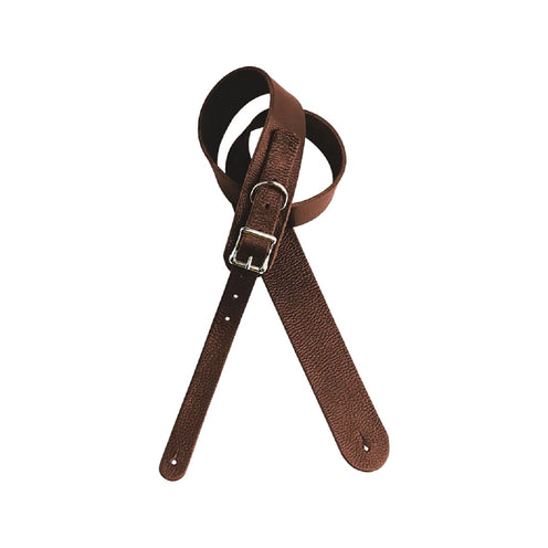 DiMarzio DD3252BNL Custom Italian Leather Long Guitar Strap w/Buckle, Brown