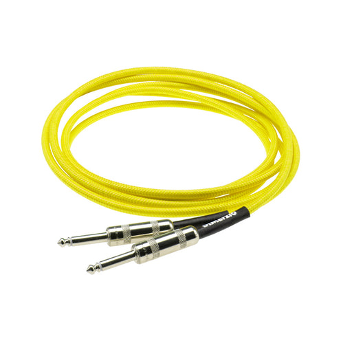 DiMarzio EP1710SSY Overbraid Instrument Cable, 10ft, Neon Yellow