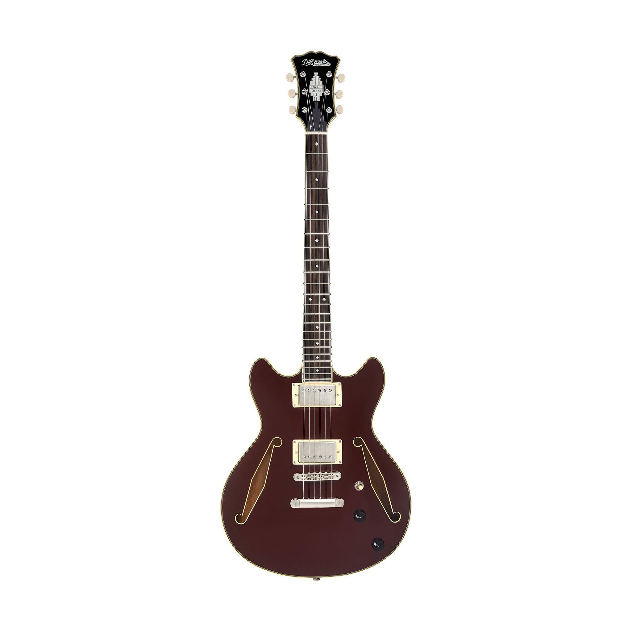 D'Angelico Excel Mini DC Tour Semi-Hollowbody Electric Guitar, Solid Wine