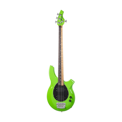 Ernie Ball Music Man John Myung Bongo 4 HH Bass Guitar, Roasted RW/Maple FB, Green