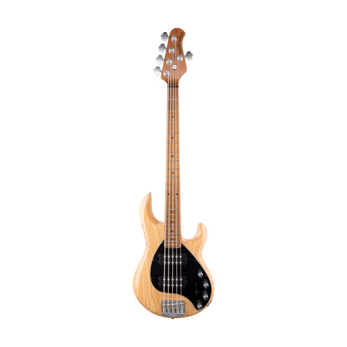 Ernie Ball Music Man StingRay 5 Special HH 5-String Bass Guitar, Roasted Maple FB, Classic Natural