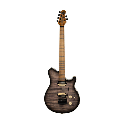 Ernie Ball Music Man Axis Super Sport Electric Guitar, Maple FB, Charcoal Cloud Flame