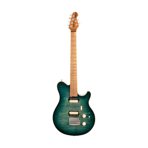 Ernie Ball Music Man Axis Super Sport Electric Guitar, Roasted Maple FB, Yucatan Blue Flame