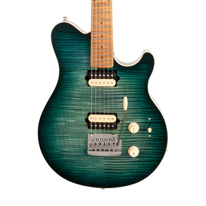 Ernie Ball Music Man Axis Super Sport Electric Guitar, Roasted Maple FB, Yucatan Blue Flame