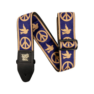 Ernie Ball Peace Love Dove Jacquard Guitar Strap, Navy Blue/Beige