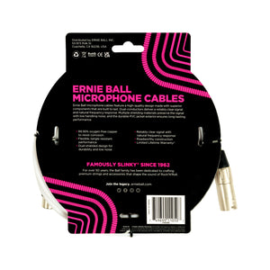 Ernie Ball 20FT Male to Female XLR Microphone Cable, White