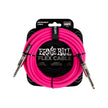 Ernie Ball 20FT Flex Straight to Straight Instrument Cable, Pink