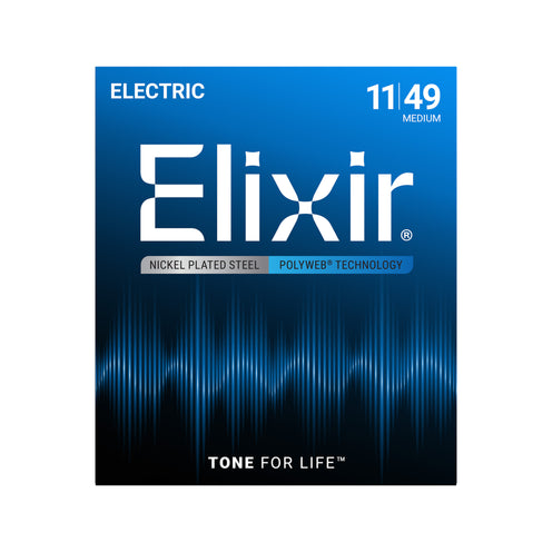 Elixir 12100 Polyweb Electric Guitar Strings, Medium, 11-49