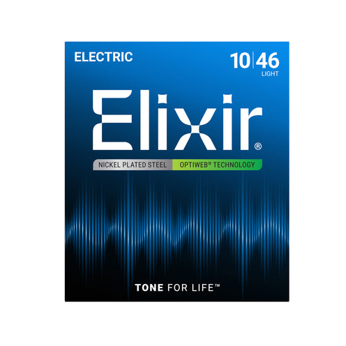 Elixir 19052 Optiweb Electric Guitar Strings, Light, 10-46