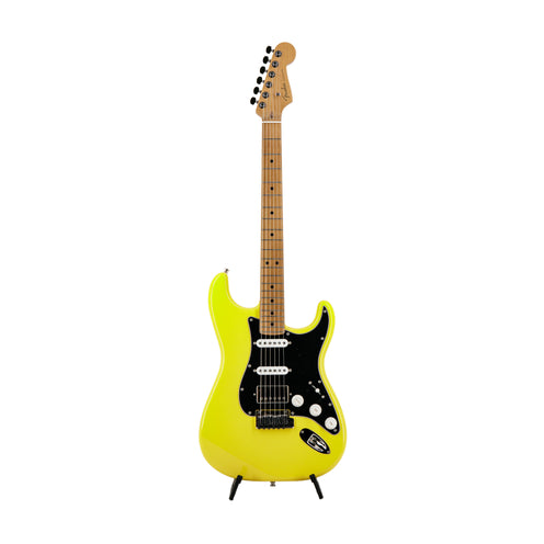 Fender FSR American Ultra II Stratocaster HSS Electric Guitar, Roasted Maple FB, Graffiti Yellow