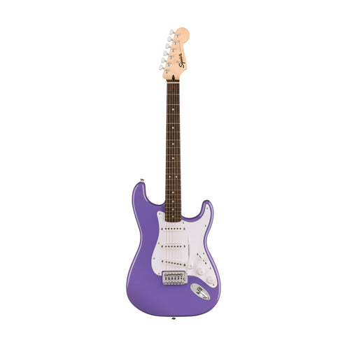 Squier Sonic Stratocaster Electric Guitar w/White Pickguard, Laurel FB, Ultraviolet