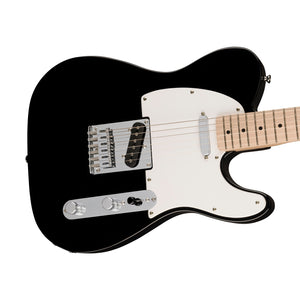 Squier Sonic Telecaster Electric Guitar w/White Pickguard, Maple FB, Black