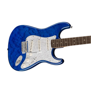Squier FSR Affinity Series Stratocaster QMT Electric Guitar, Laurel FB, Sapphire Blue Transparent (B-Stock)