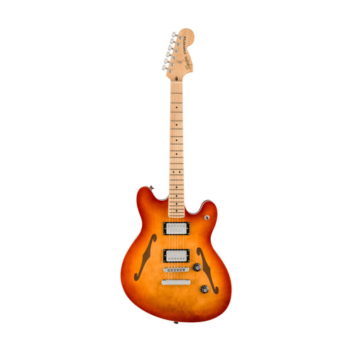 Squier Affinity Series Starcaster Deluxe Electric Guitar, Maple FB, Sienna Sunburst