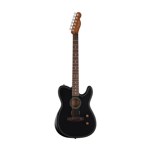 Fender Acoustasonic Standard Telecaster Electric Guitar, RW FB, Black