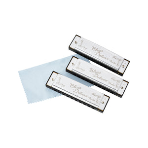 Fender Blues Deluxe Harmonica w/Case, 3-Pack