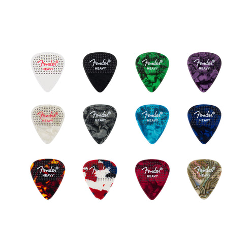 Fender 351 Dotted Celluloid Guitar Picks, 12-Pack, Heavy