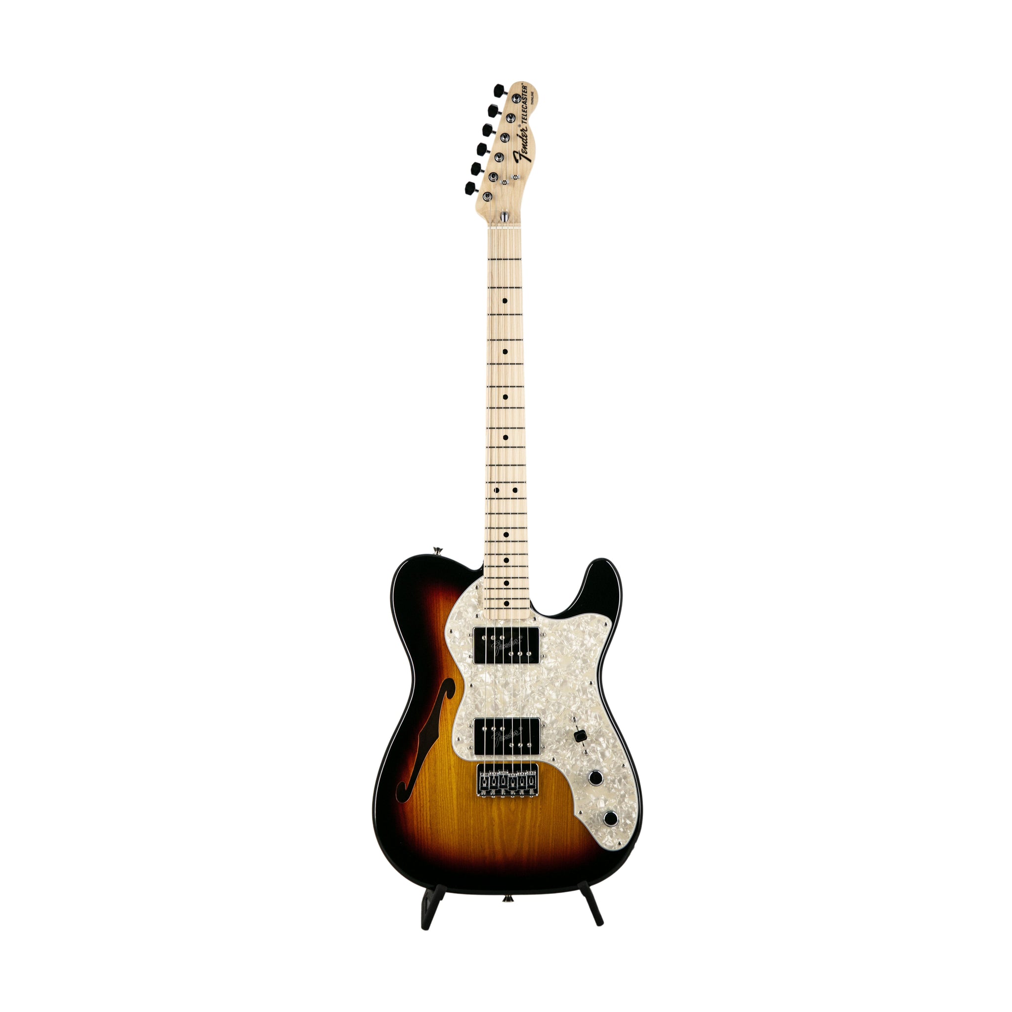 Fender FSR Collection Traditional 70s Telecaster Thinline Electric Guitar, Maple FB, 3-Tone Sunburst