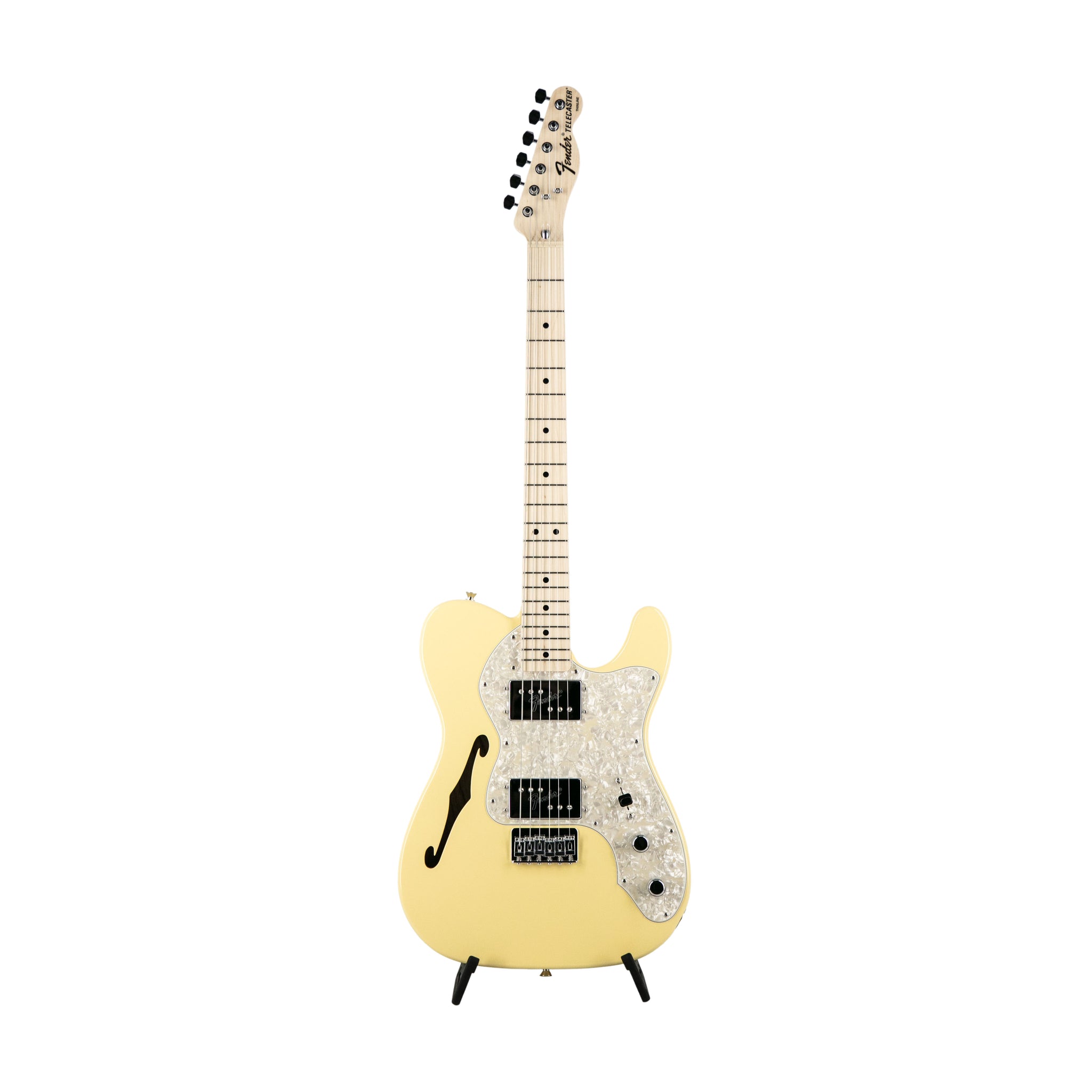 Fender FSR Collection Traditional 70s Telecaster Thinline Electric Guitar, Maple FB, Vintage White