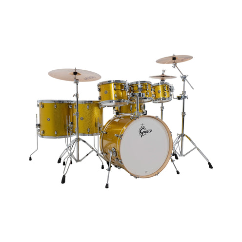 Gretsch CM2-E625-LS Catalina Maple 5pcs Drum Shell Kit (22in Bass Drum), Lemon Sparkle