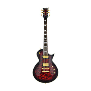 GrassRoots G-ECLIPSE-CTM-GCB-STBCSB Electric Guitar, See Thru Black Sunburst w/White Pearl Black