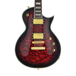 GrassRoots G-ECLIPSE-CTM-GCB-STBCSB Electric Guitar, See Thru Black Sunburst w/White Pearl Black