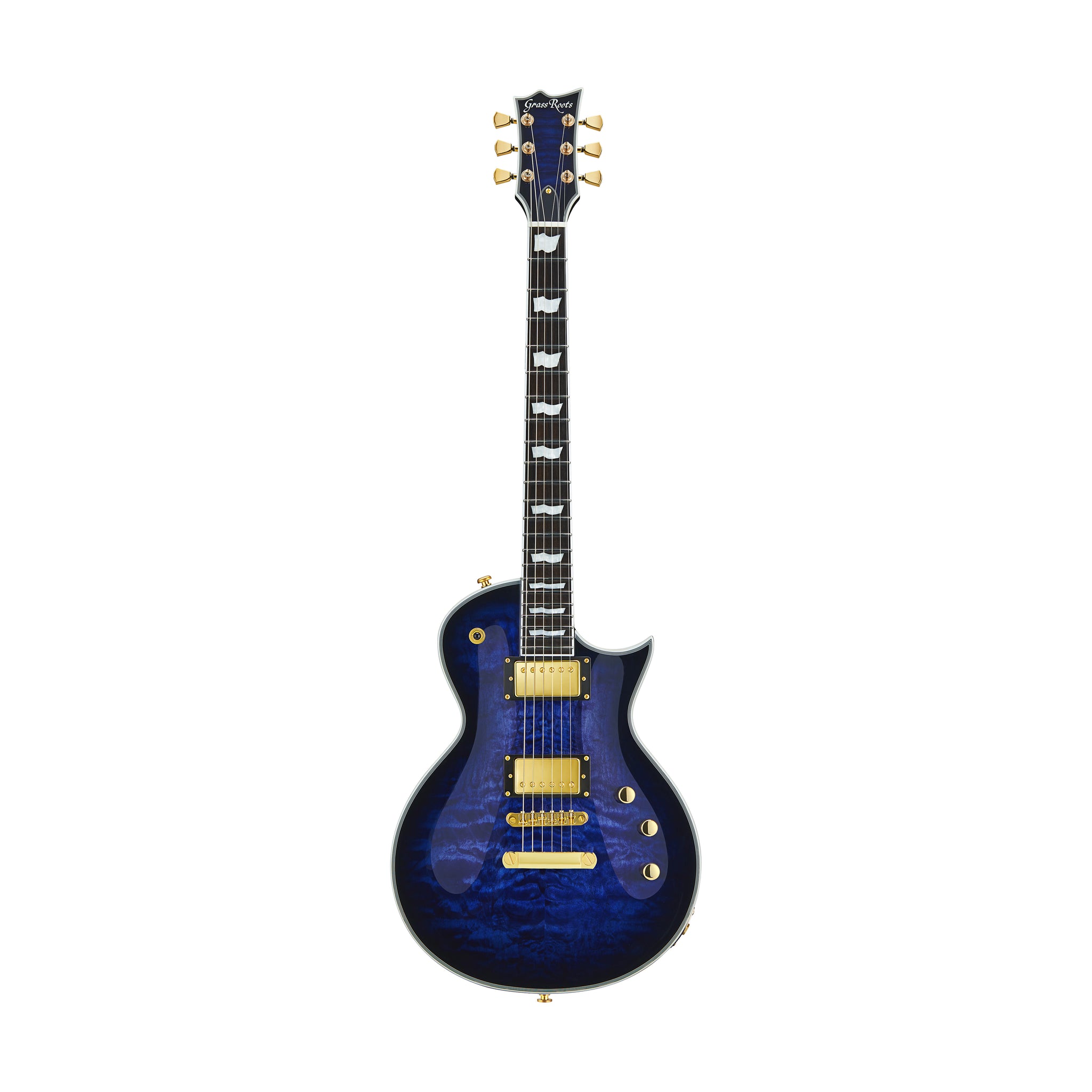 GrassRoots G-ECLIPSE-CTM/QM Electric Guitar, Ebony FB, Reindeer Blue w/Purple Pearl Black