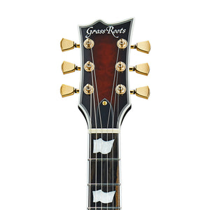 GrassRoots G-ECLIPSE-CTM/QM Electric Guitar, Ebony FB, See Thru Black Sunburst w/White Pearl Black