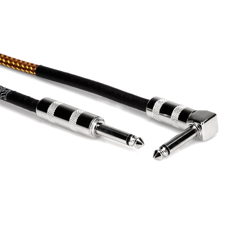 Hosa GTR-518R Tweed Guitar Cable, Straight to Angled, 18ft