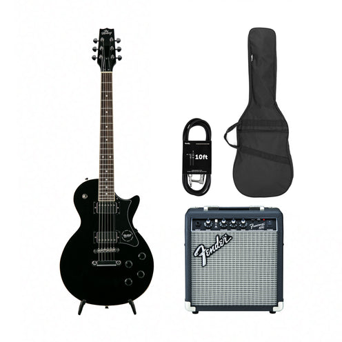 Heritage Ascent Collection H-150 Electric Guitar, Black w/ Fender Frontman 10G Bundle